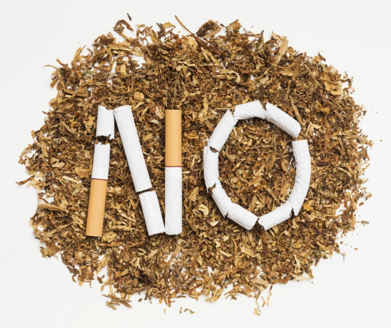 word no made from broken cigarette tobacco