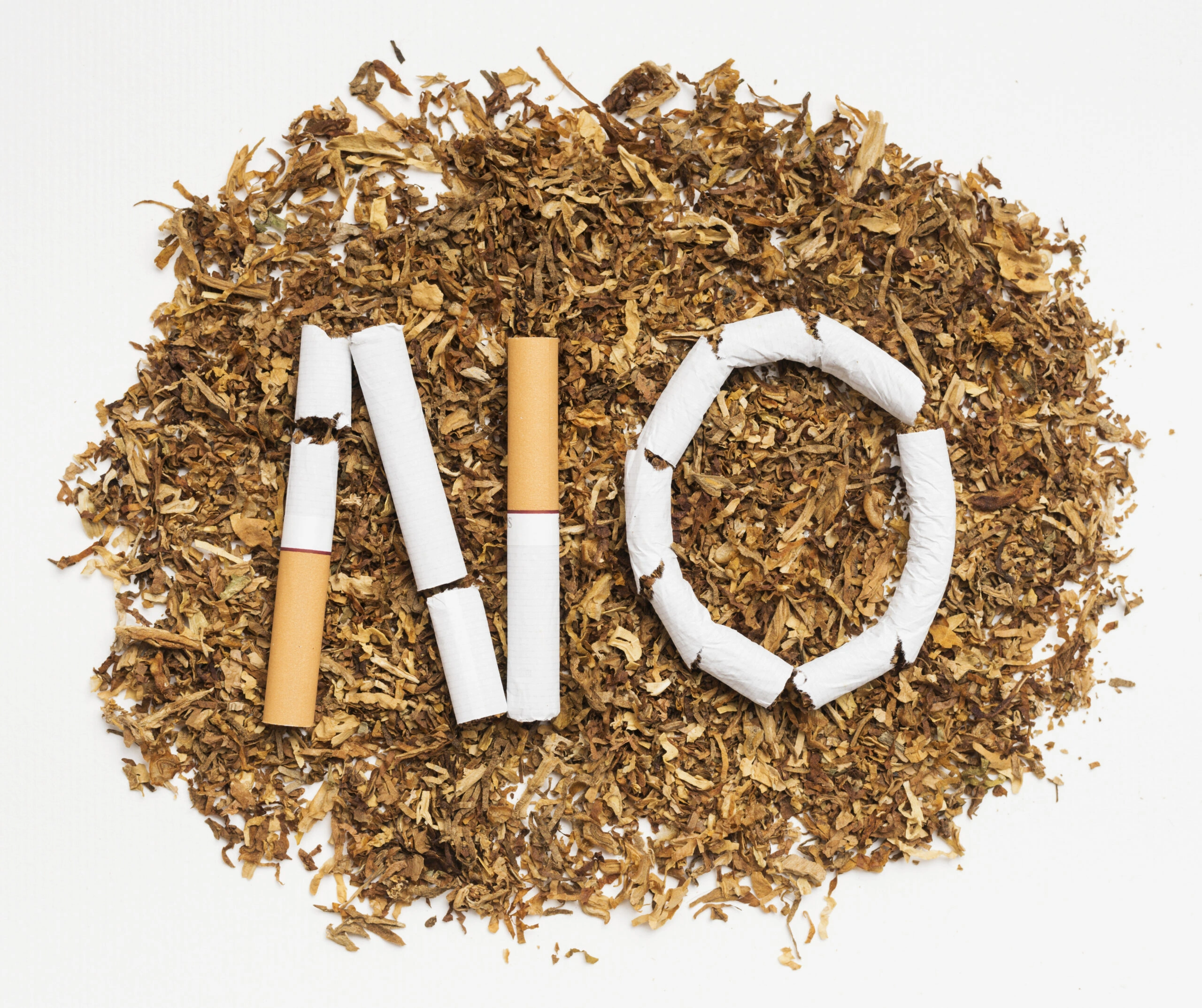 word no made from broken cigarette tobacco